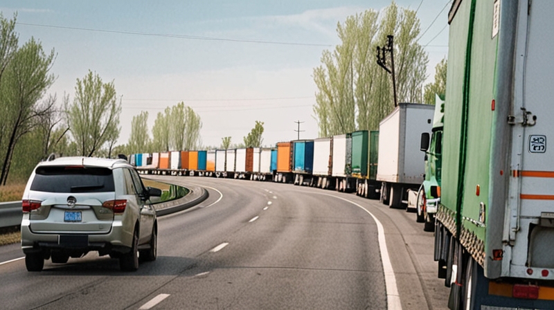 грузовики на границе России и Казахстана 